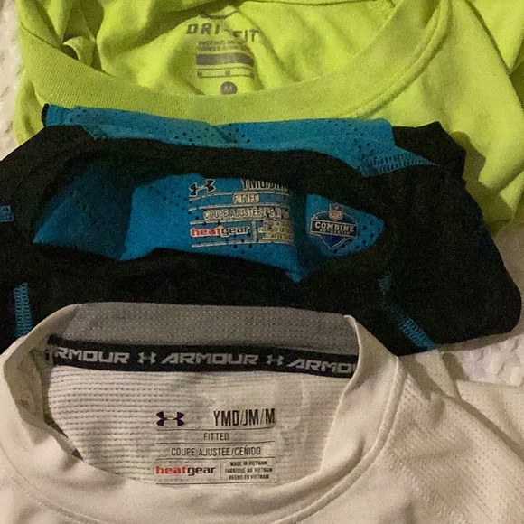 Nike lemon & Under Armour black & turquoise & white jerseys teen boys size # M . - Picture 14 of 15